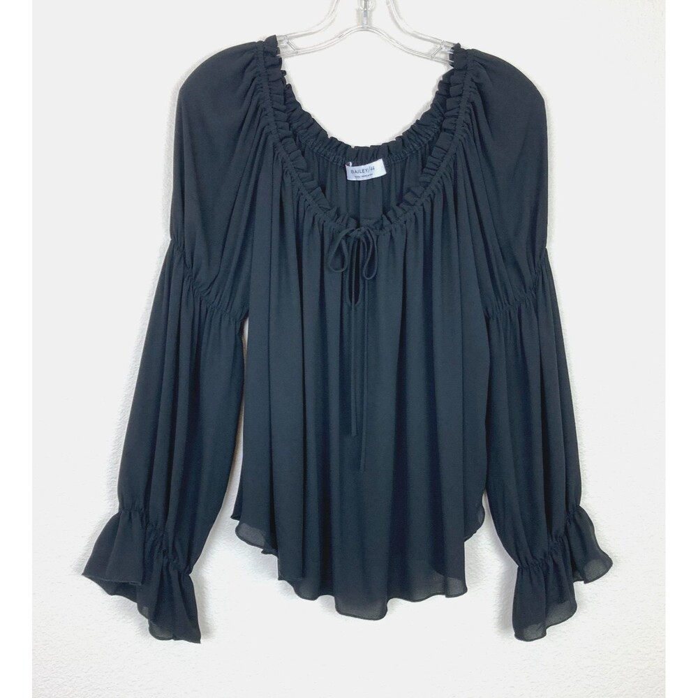 Bailey / 44 Off the Shoulder Blouse Size S Black Bell Sleeve Flowy Peasant Soft